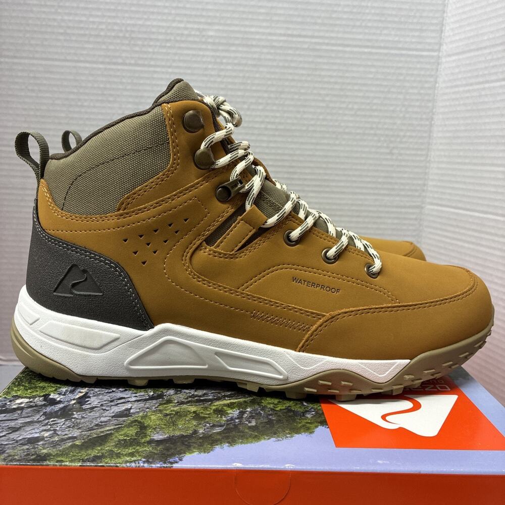 Ozark Trail Mens Size 10 Sport Hiker Shoes Waterproof Hiking Boots Wheat Leather